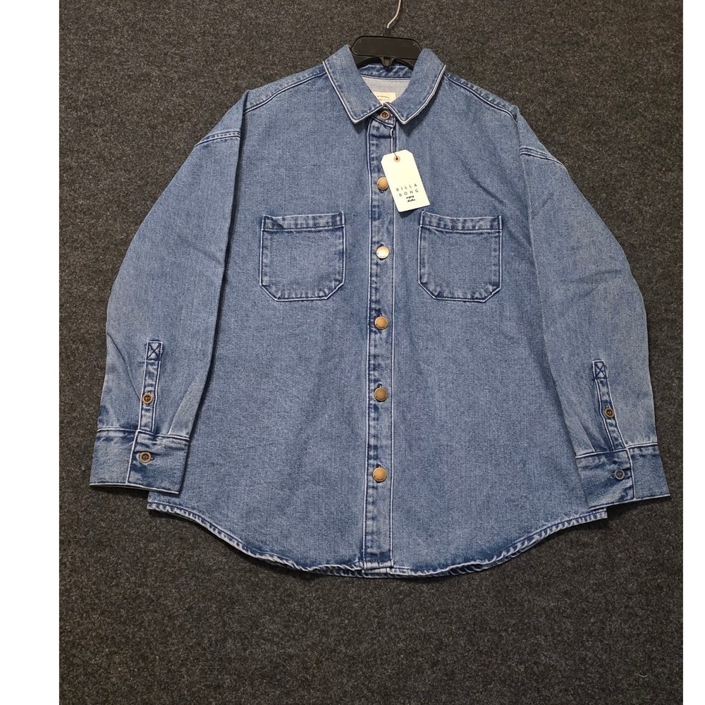 Billabong Deep Sea Shacket Blue Denim Shirt Jacket ABJWT00526 Small